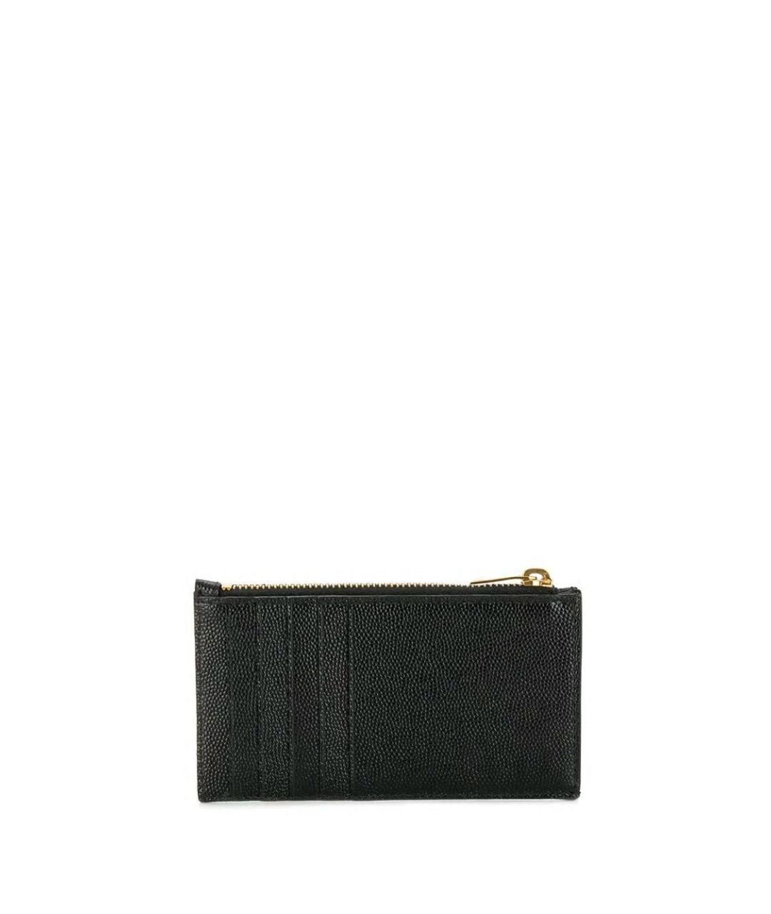 SAINT LAURENT Черный кожаный кардхолдер, фото 2