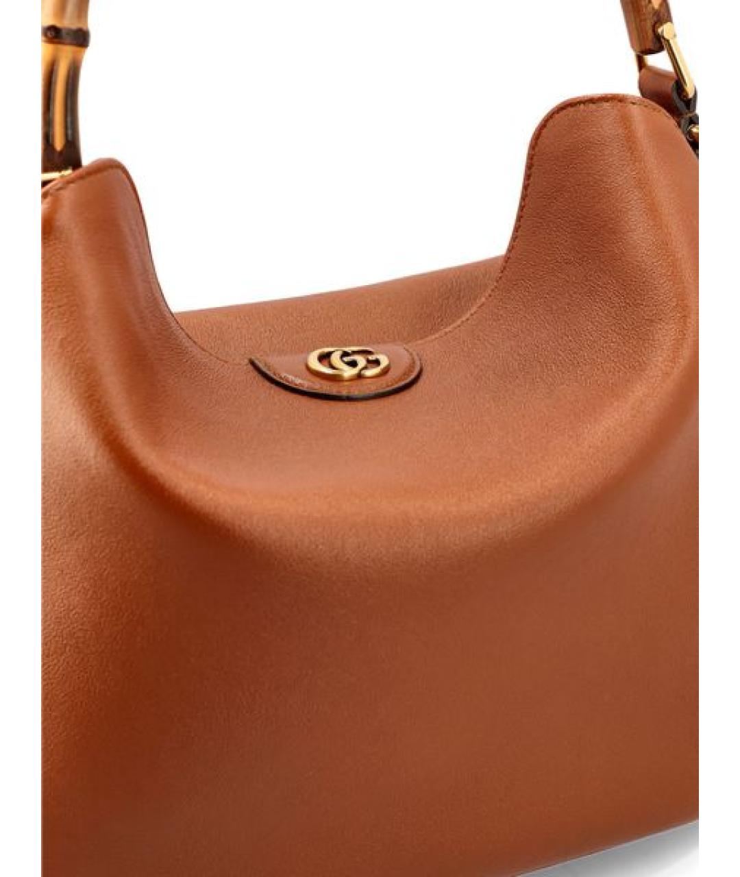 GUCCI Коричневая кожаная сумка с короткими ручками, фото 4