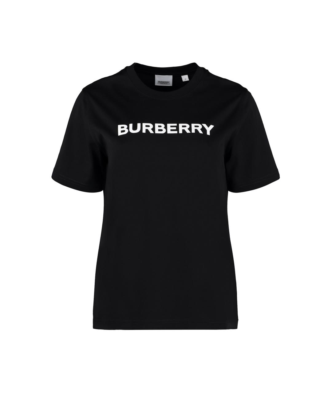 BURBERRY Черная хлопковая футболка, фото 1