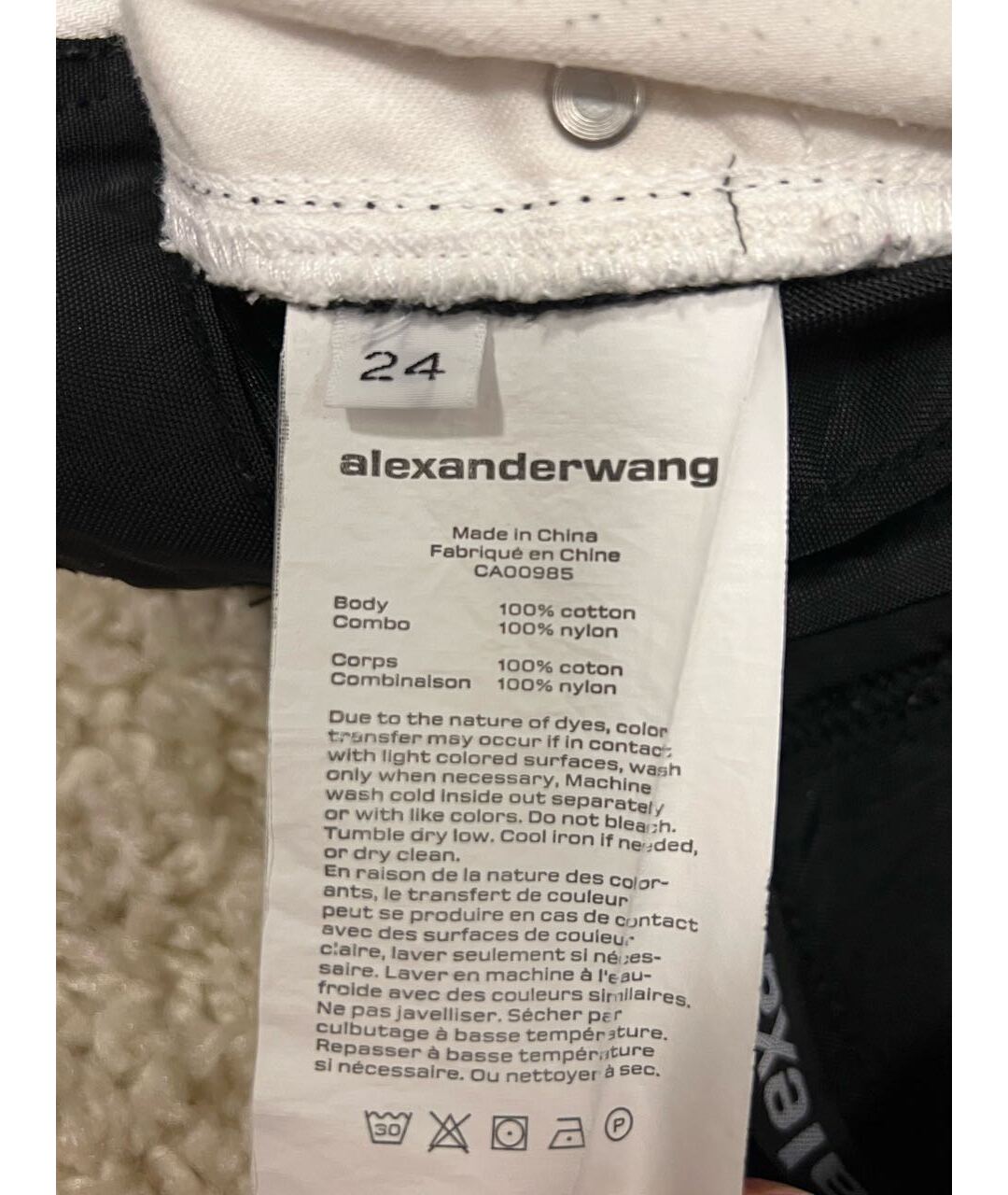 ALEXANDER WANG Белые хлопковые прямые джинсы, фото 5
