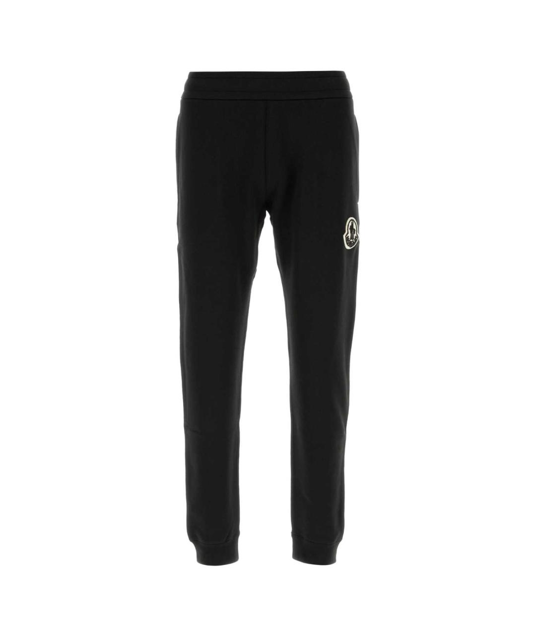 MONCLER Черные хлопковые повседневные брюки, фото 1