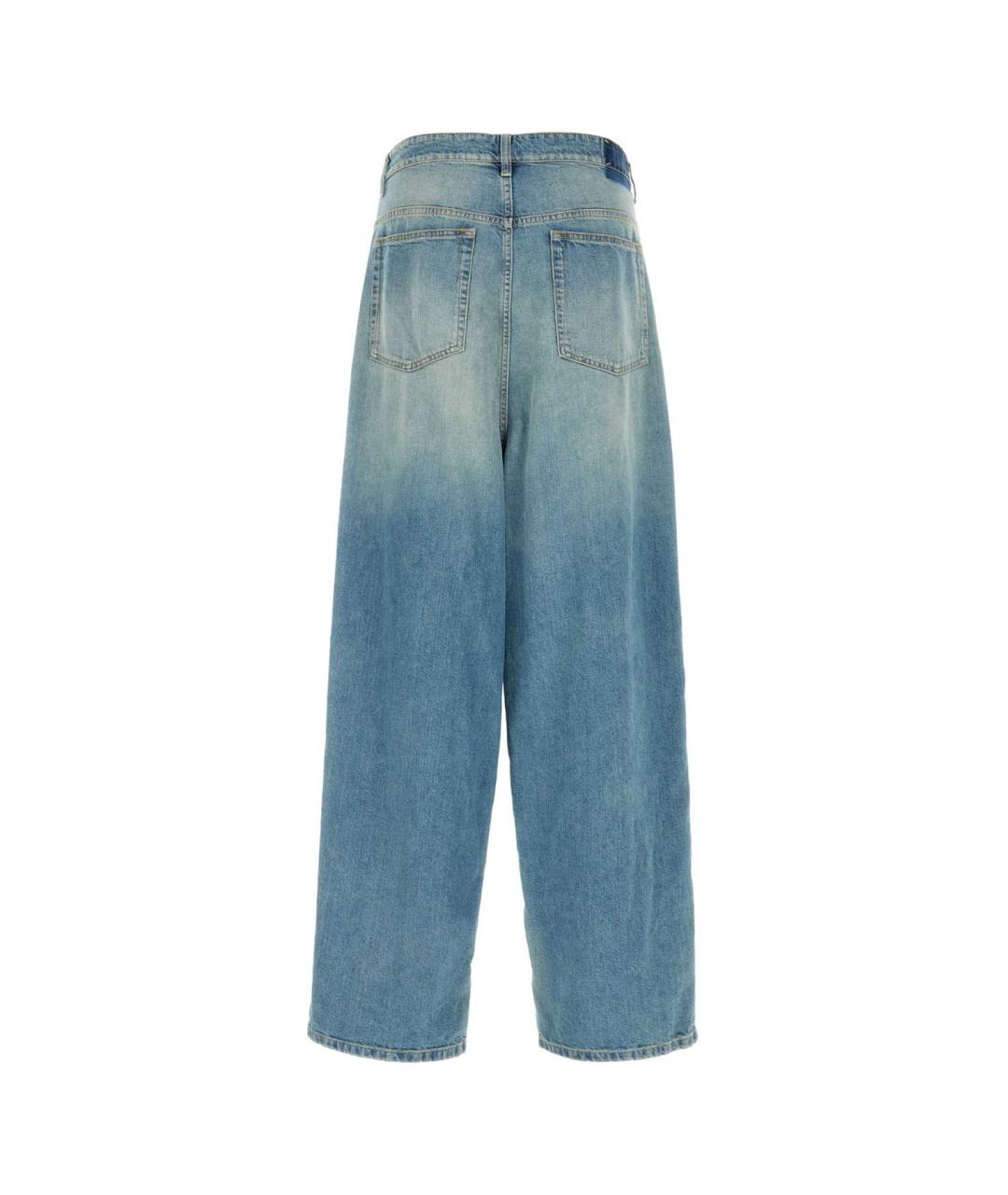 MAISON MARGIELA Голубые хлопковые прямые джинсы, фото 2