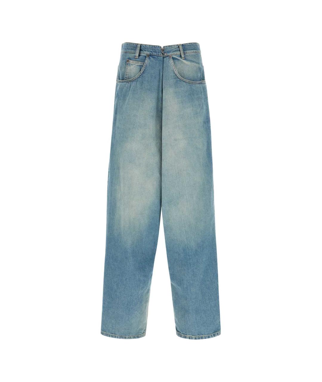 MAISON MARGIELA Голубые хлопковые прямые джинсы, фото 1