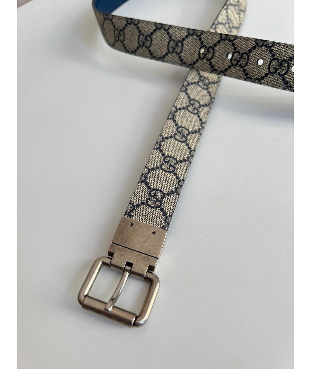 GUCCI Серый кожаный ремень, фото 5
