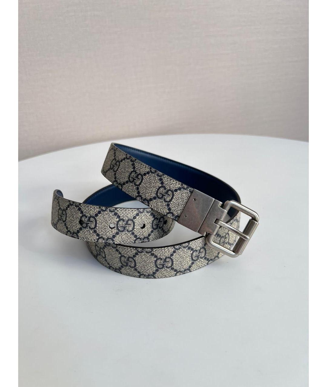 GUCCI Серый кожаный ремень, фото 9