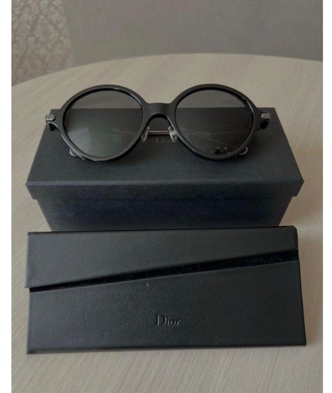CHRISTIAN DIOR Черные металлические солнцезащитные очки, фото 4