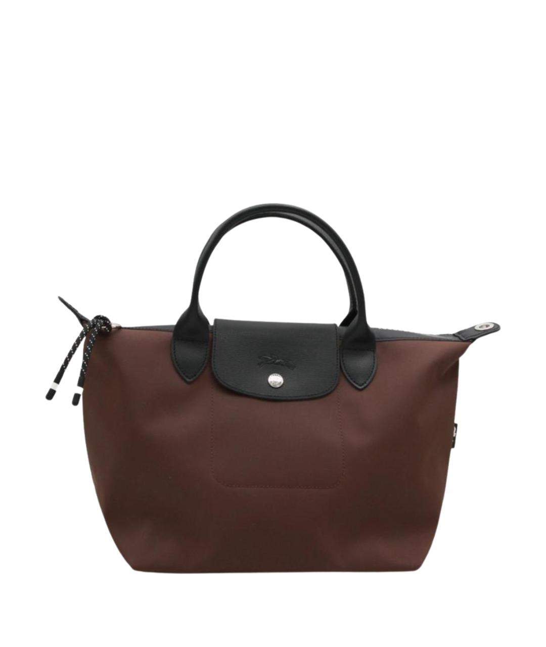 LONGCHAMP Коричневая синтетическая сумка с короткими ручками, фото 1