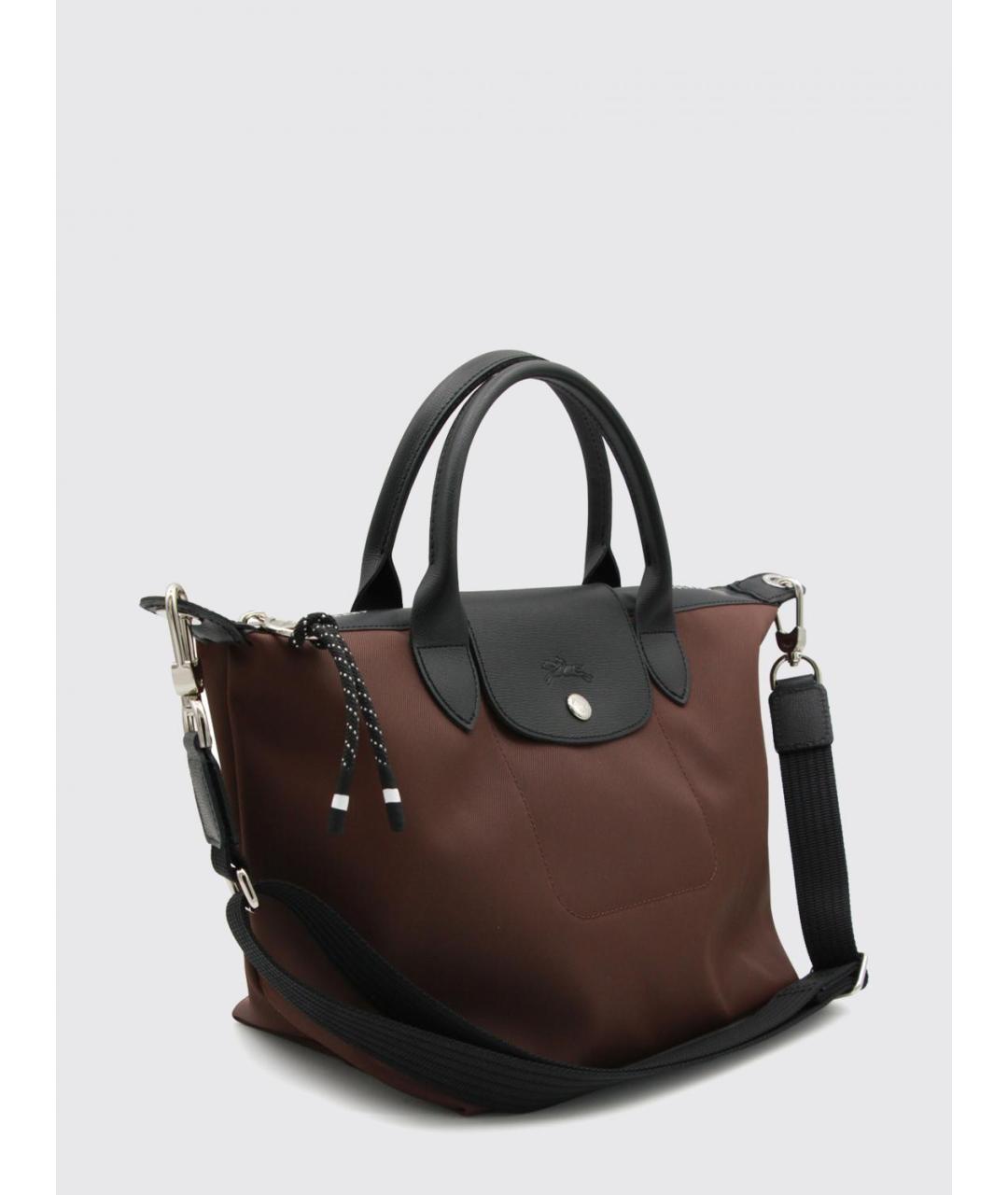 LONGCHAMP Коричневая синтетическая сумка с короткими ручками, фото 3