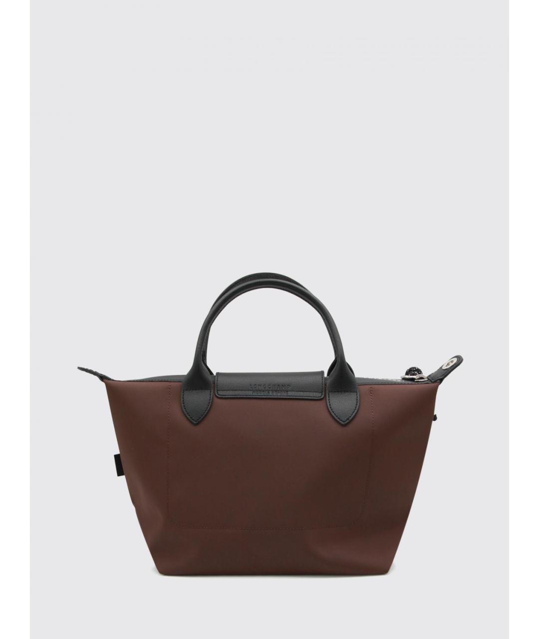 LONGCHAMP Коричневая синтетическая сумка с короткими ручками, фото 2