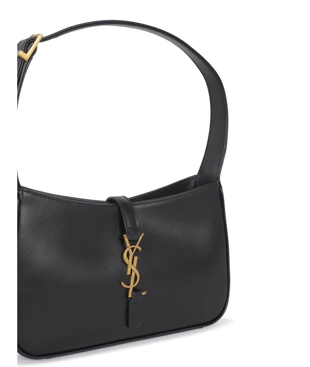 SAINT LAURENT Черная кожаная сумка с короткими ручками, фото 4