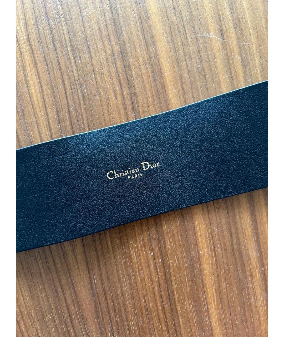 CHRISTIAN DIOR Черный кожаный ремень, фото 7