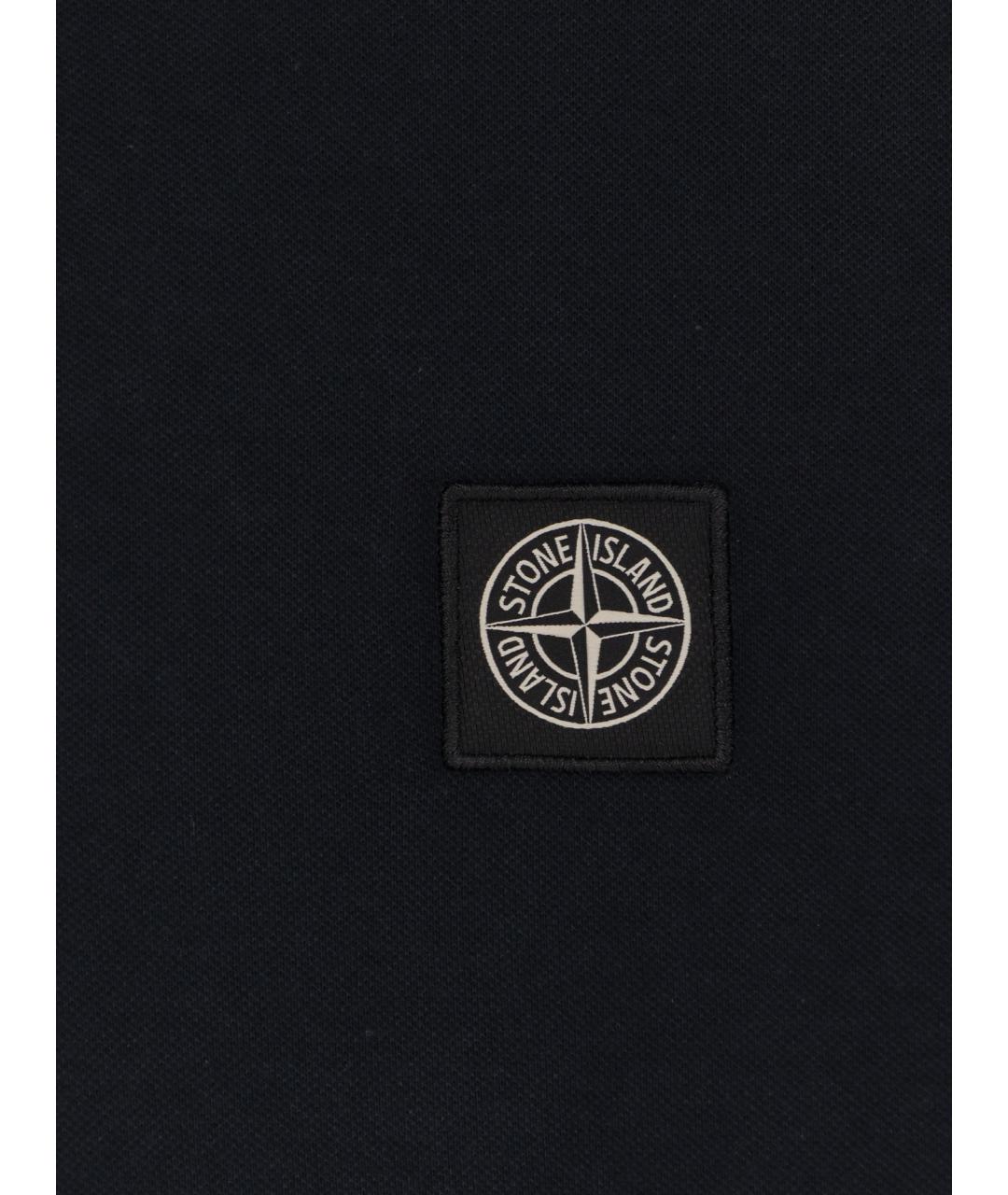 STONE ISLAND Синее хлопковое поло с коротким рукавом, фото 3