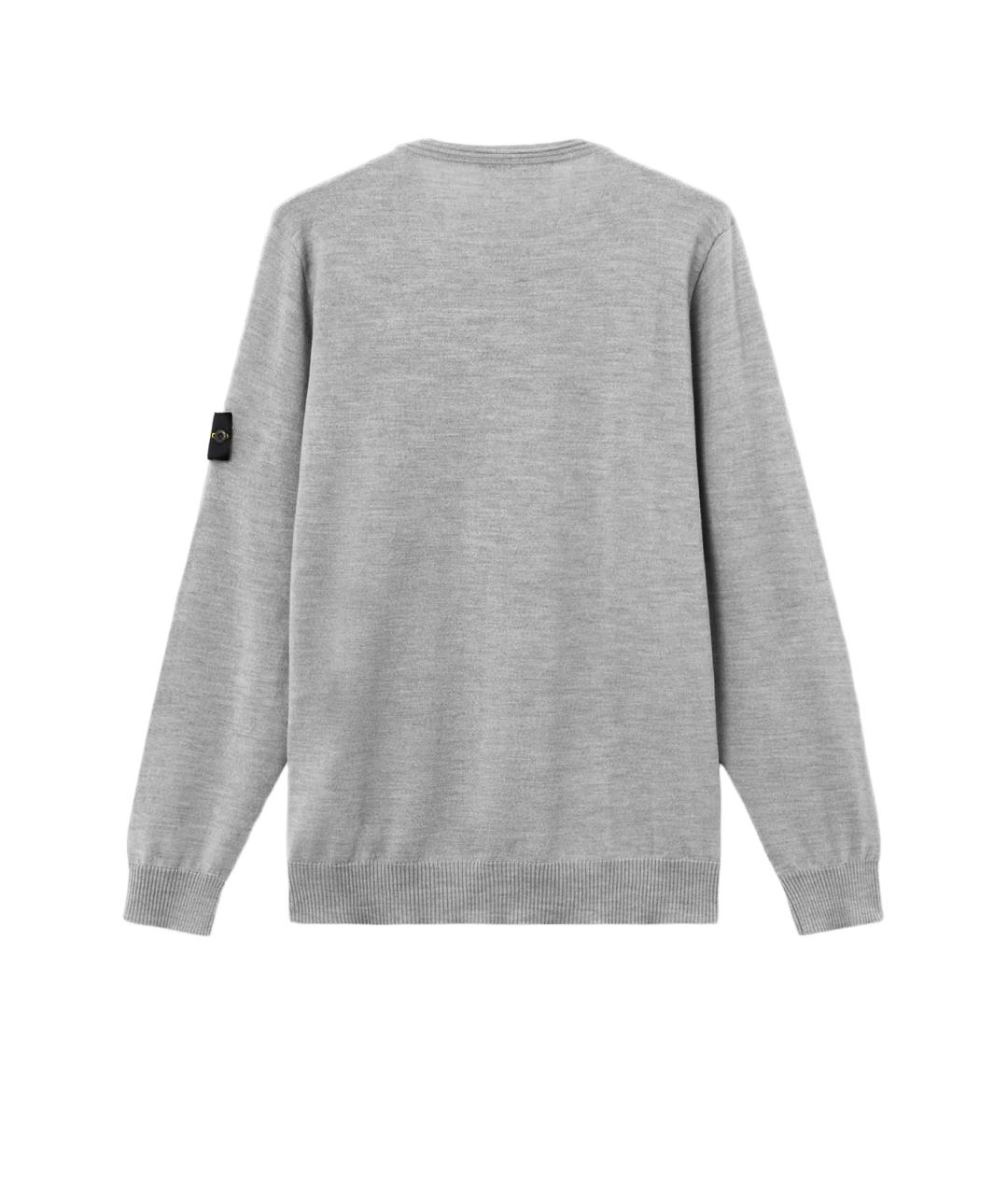 STONE ISLAND Серый шерстяной джемпер / свитер, фото 2