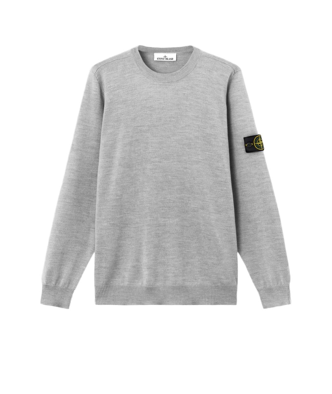 STONE ISLAND Серый шерстяной джемпер / свитер, фото 1