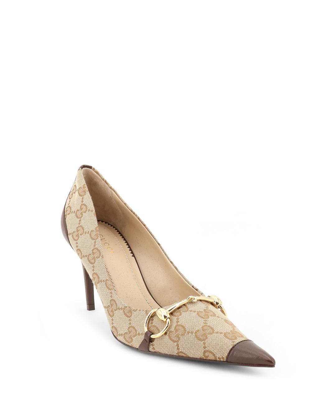 GUCCI Бежевые текстильные туфли, фото 2