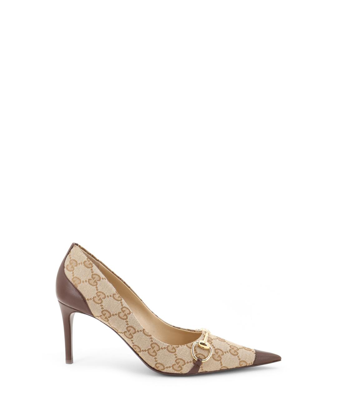 GUCCI Бежевые текстильные туфли, фото 1