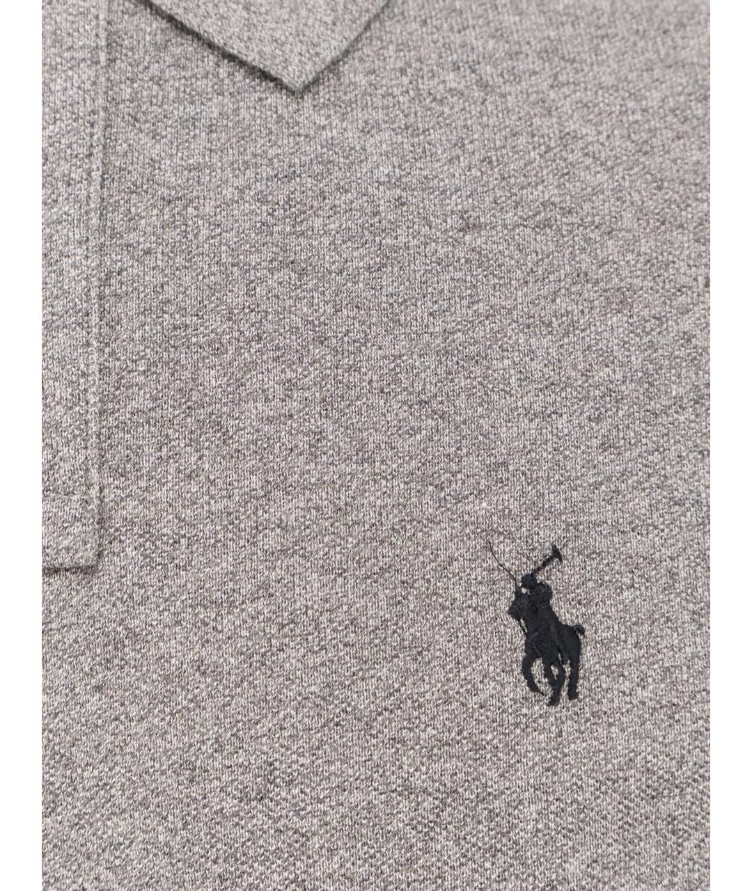 POLO RALPH LAUREN Серое хлопковое поло с коротким рукавом, фото 3
