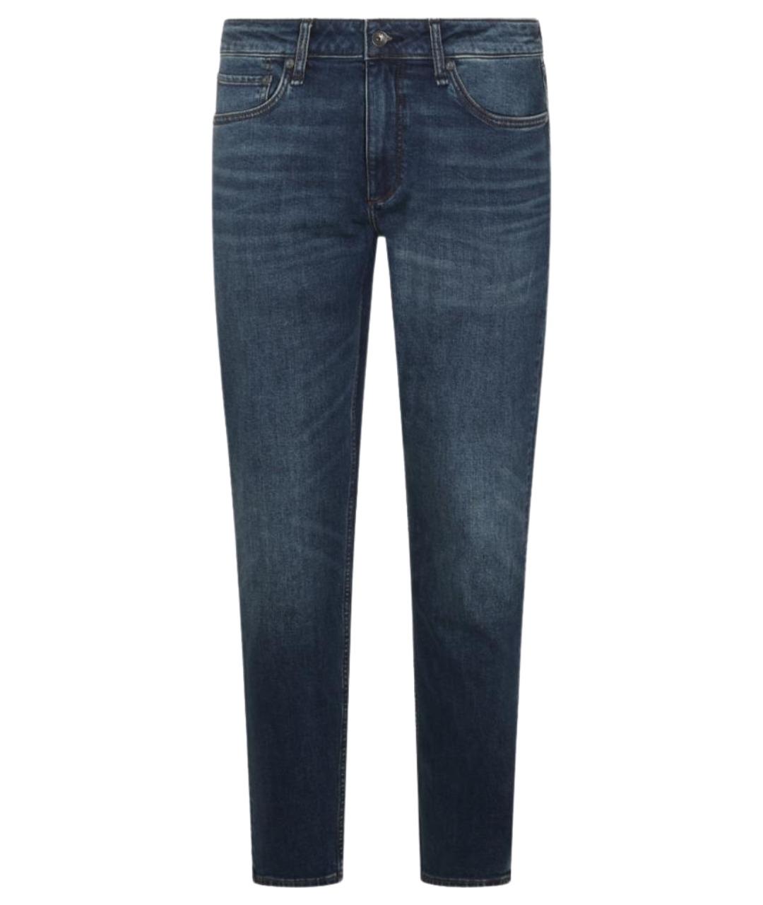 RAG & BONE Синие хлопко-эластановые джинсы скинни, фото 1