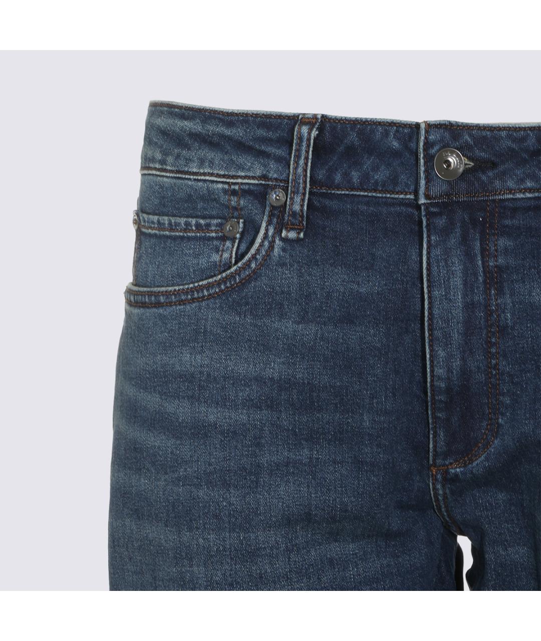 RAG & BONE Синие хлопко-эластановые джинсы скинни, фото 3