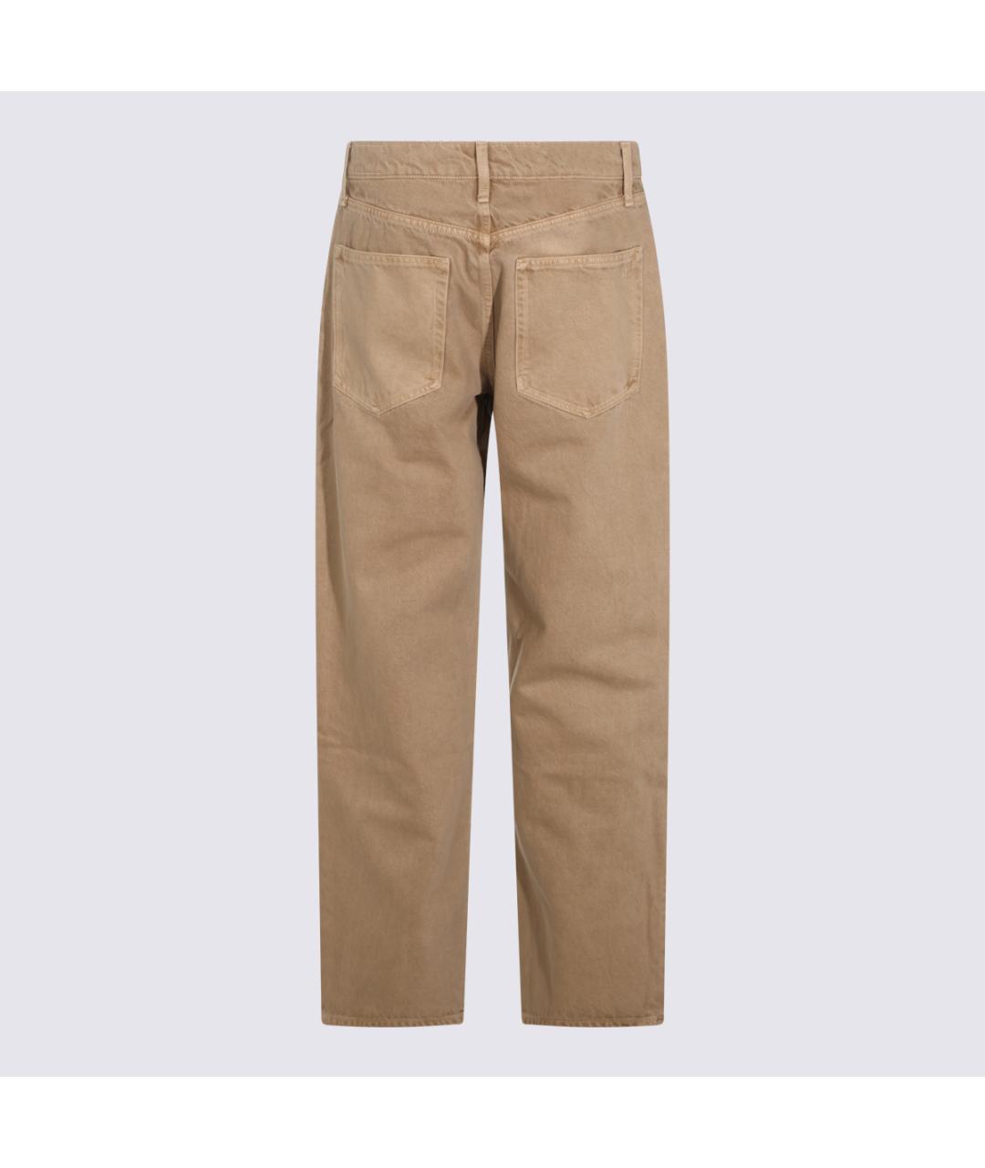 RAG & BONE Бежевые хлопковые прямые джинсы, фото 2