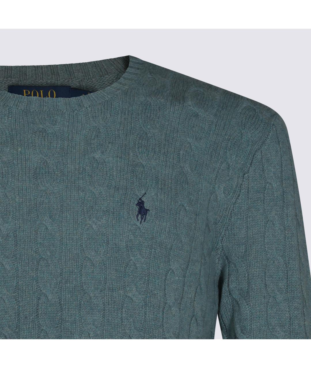 POLO RALPH LAUREN Бирюзовый шерстяной джемпер / свитер, фото 3