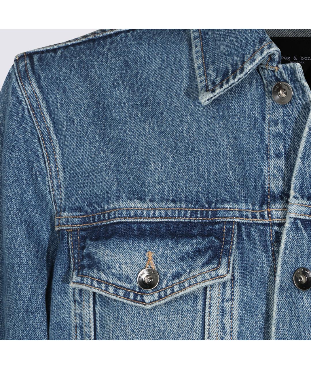 RAG & BONE Голубая хлопковая куртка, фото 3
