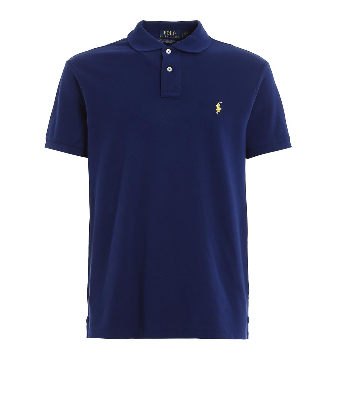 POLO RALPH LAUREN Синее хлопковое поло с коротким рукавом, фото 1