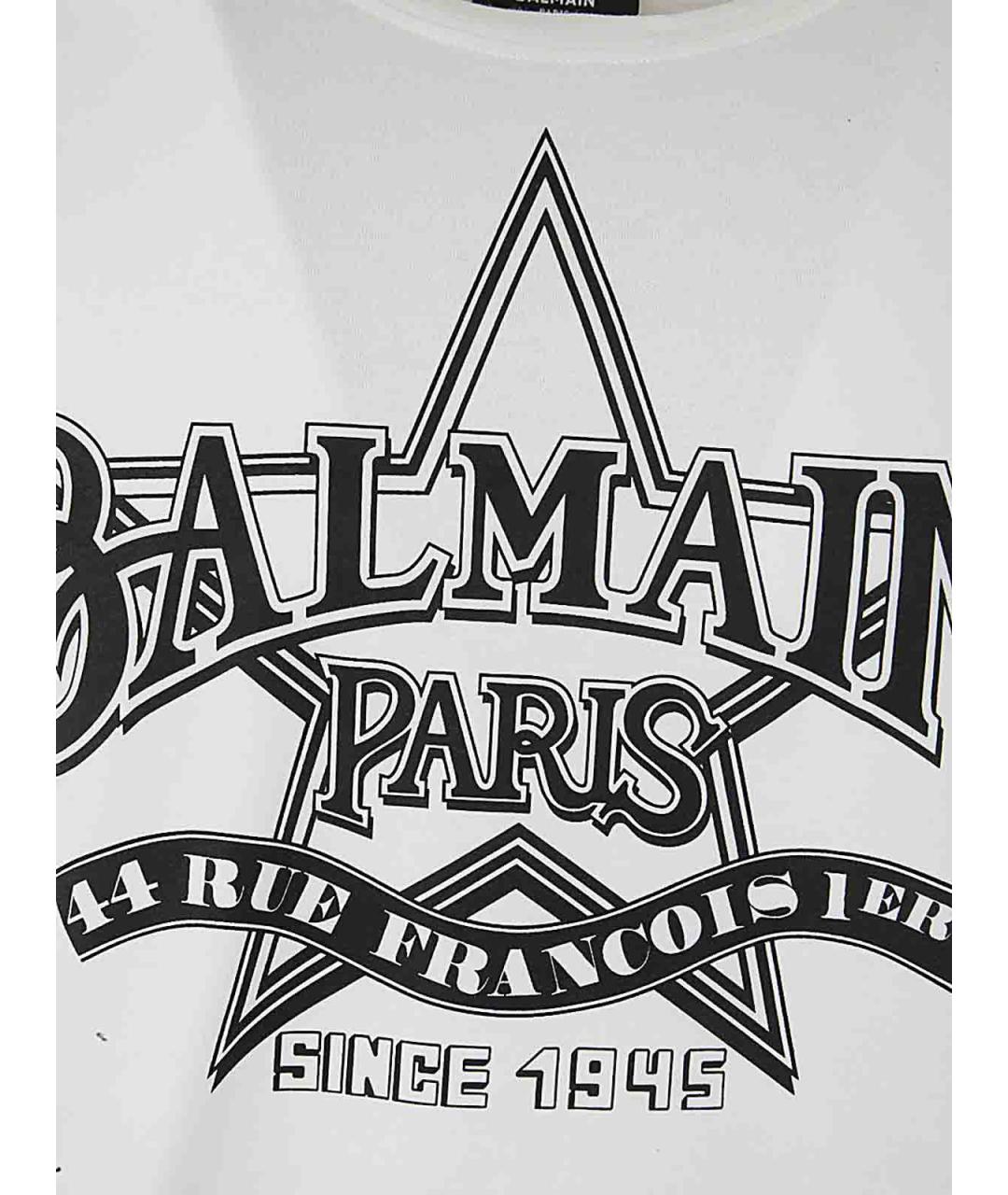 BALMAIN Белая хлопковая футболка, фото 3