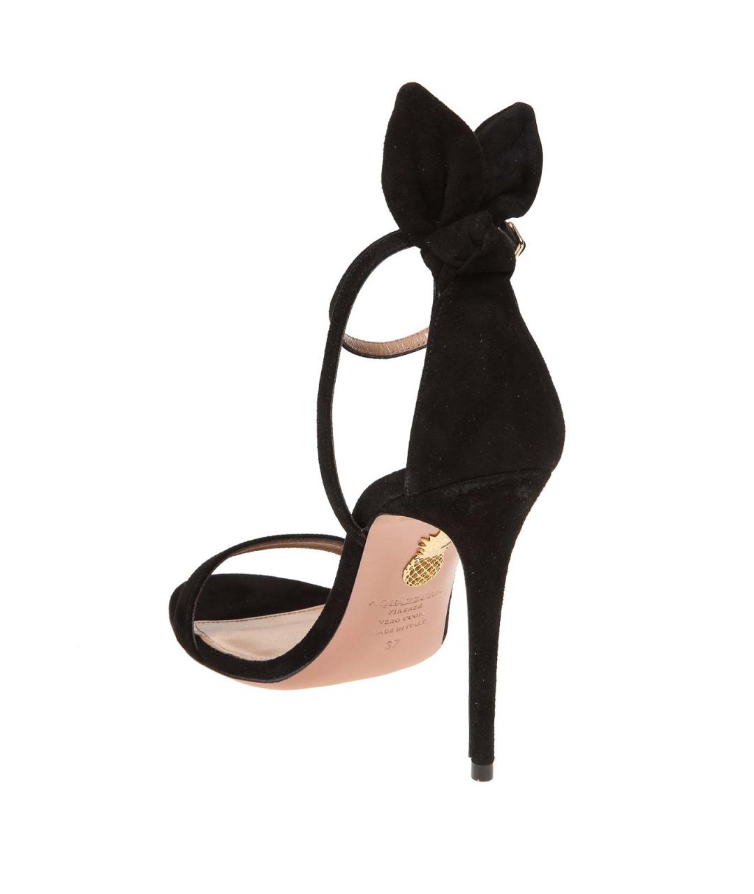AQUAZZURA Черные замшевые босоножки, фото 4