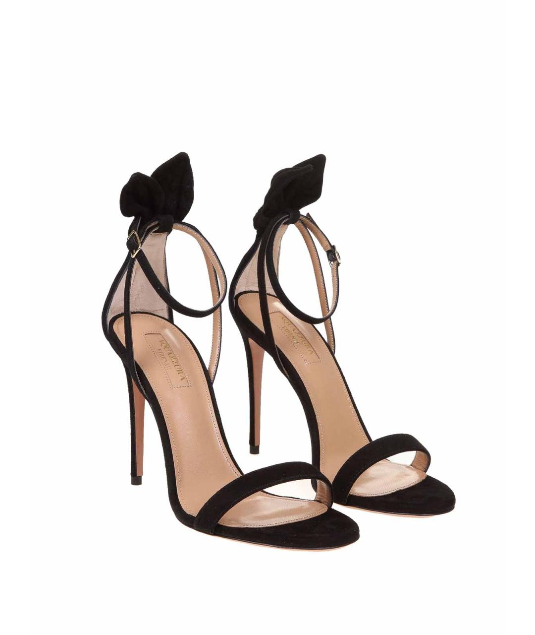 AQUAZZURA Черные замшевые босоножки, фото 2