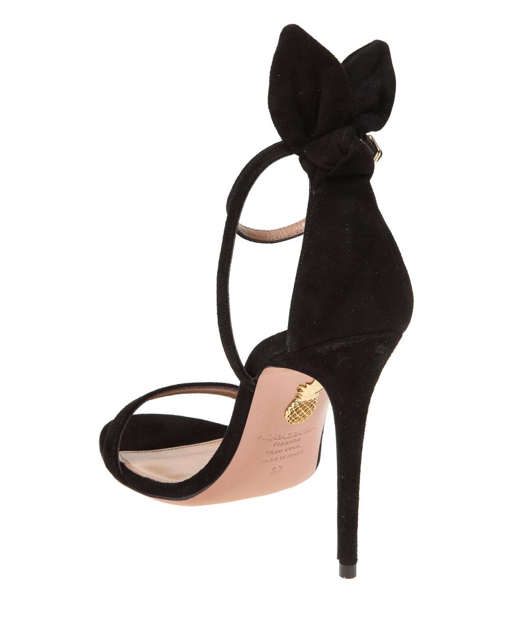 AQUAZZURA Черные замшевые босоножки, фото 4