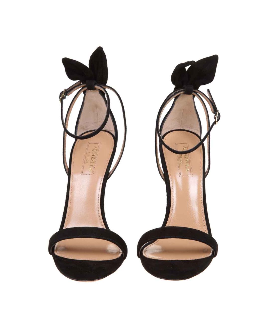 AQUAZZURA Черные замшевые босоножки, фото 3