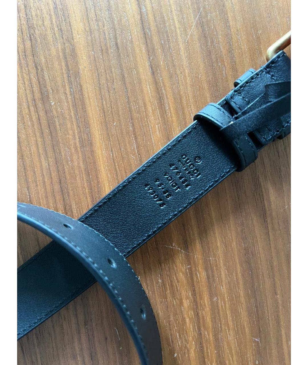GUCCI Черный кожаный ремень, фото 2