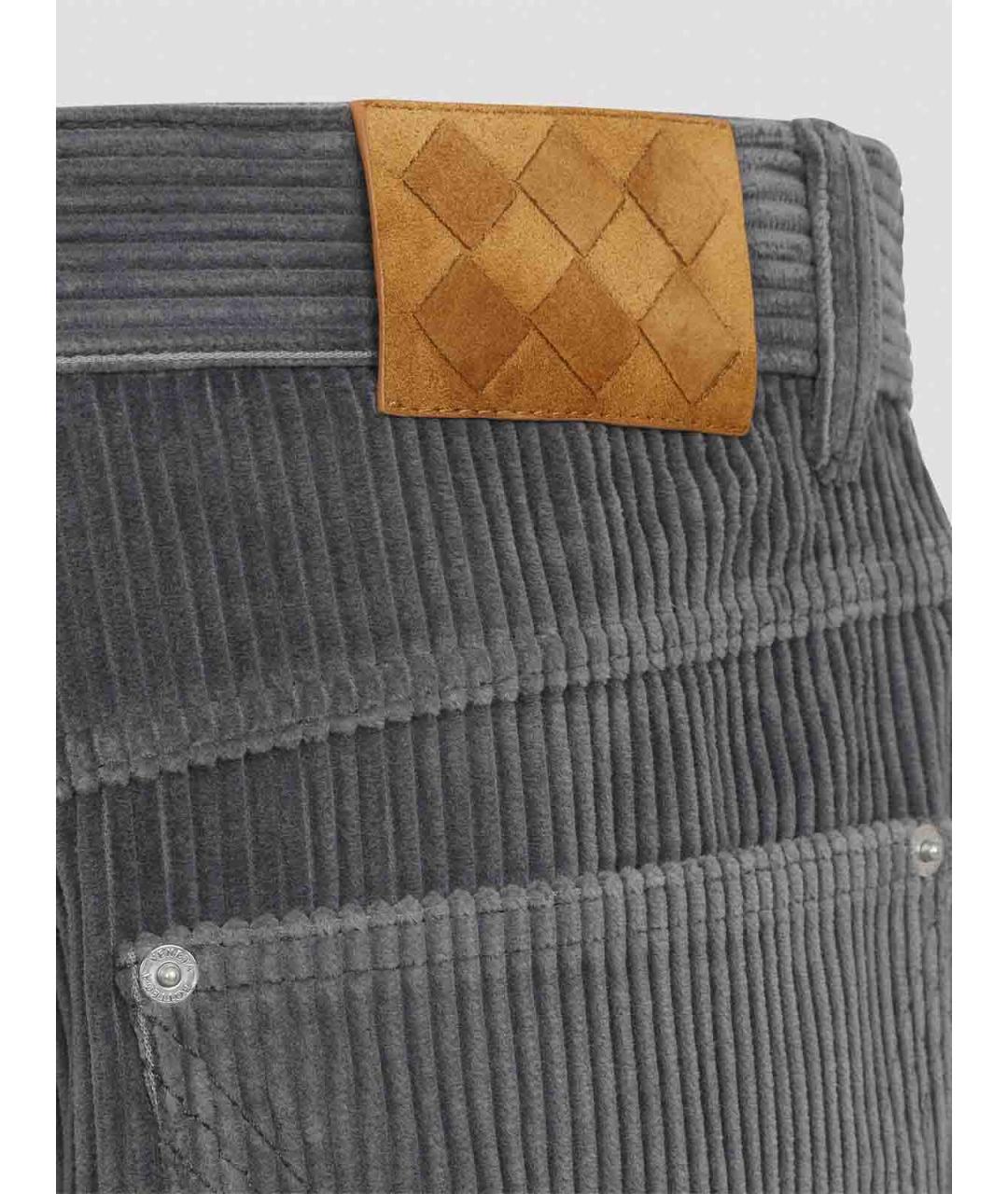 BOTTEGA VENETA Серые хлопковые повседневные брюки, фото 4