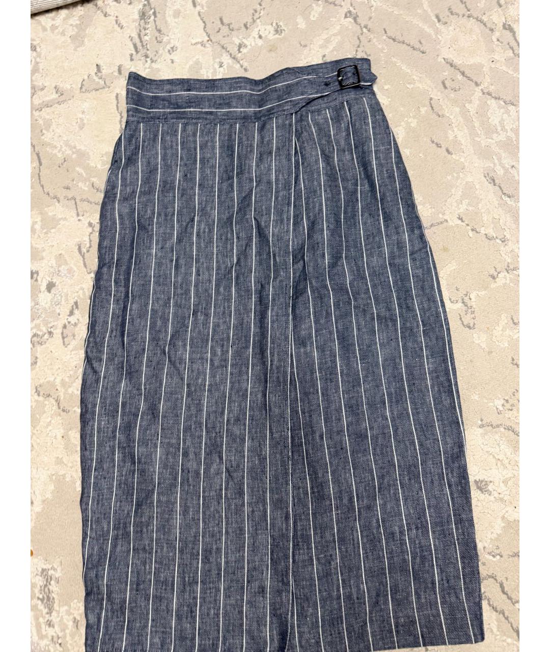 MAX MARA Мульти льняная юбка миди, фото 8