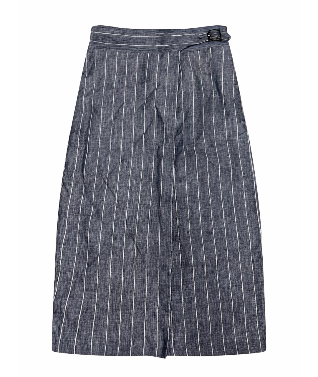MAX MARA Мульти льняная юбка миди, фото 1
