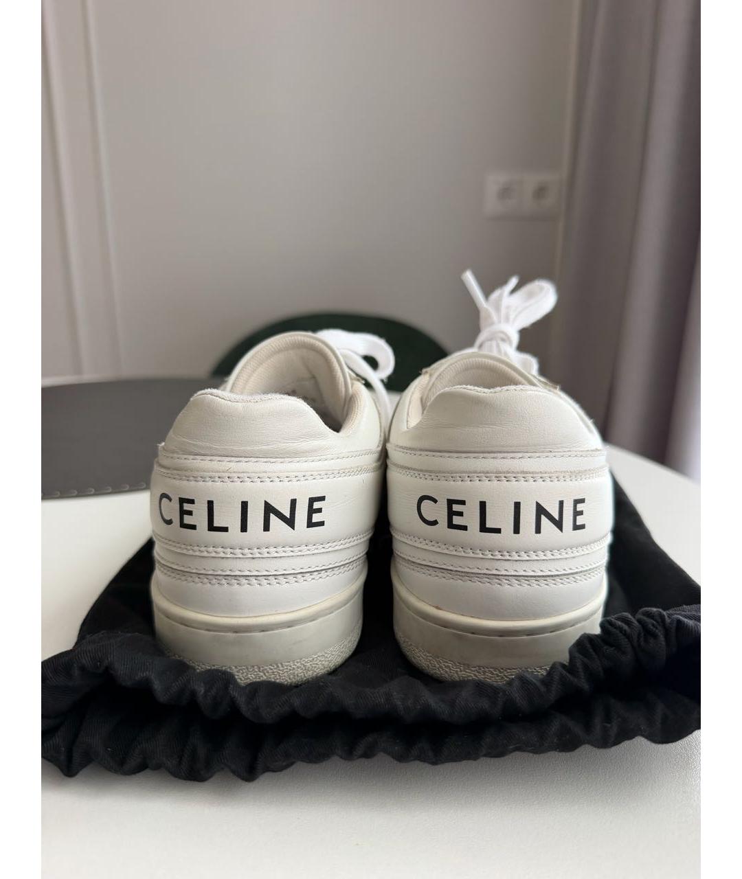 CELINE Белые кожаные кеды, фото 4