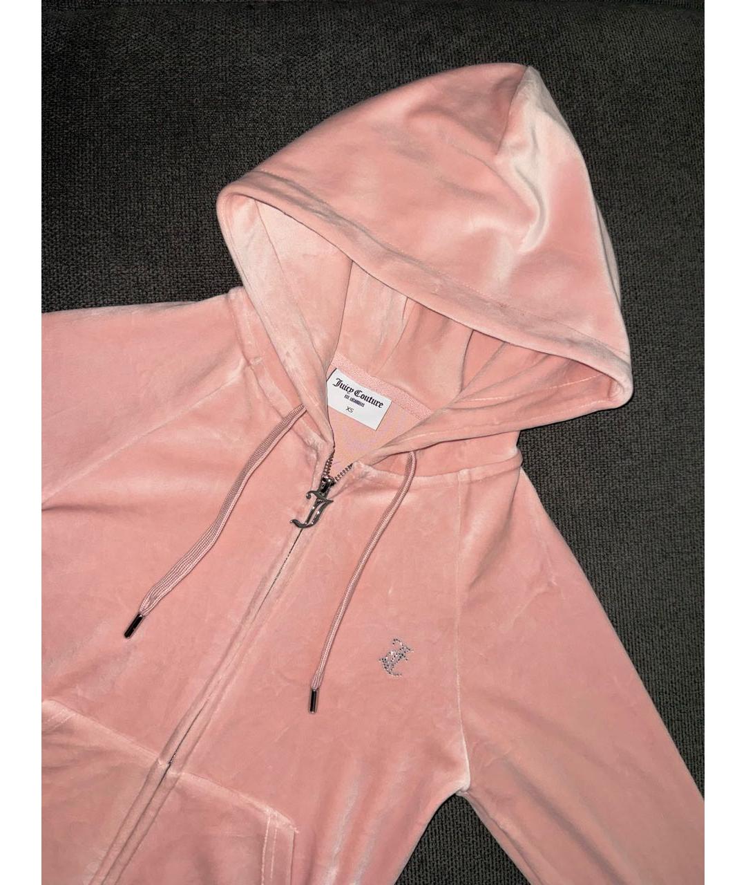 JUICY COUTURE Розовый велюровый костюм с брюками, фото 5