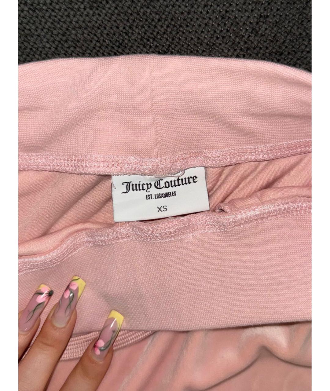 JUICY COUTURE Розовый велюровый костюм с брюками, фото 4
