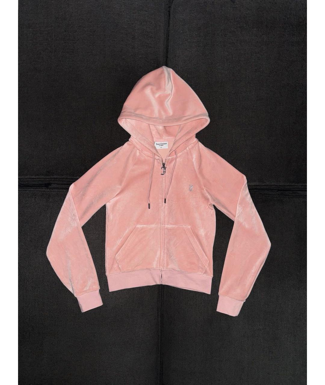 JUICY COUTURE Розовый велюровый костюм с брюками, фото 2
