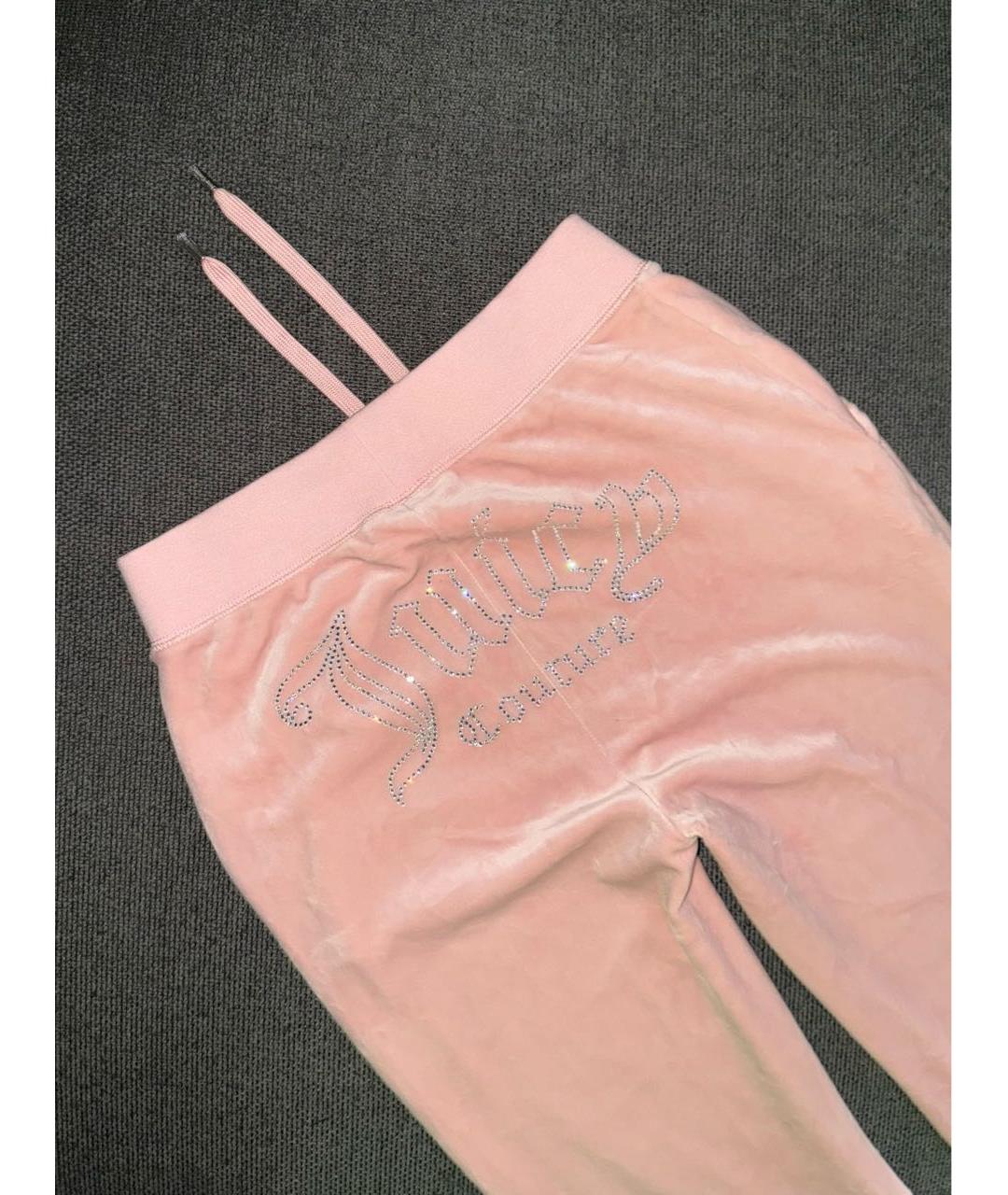 JUICY COUTURE Розовый велюровый костюм с брюками, фото 6