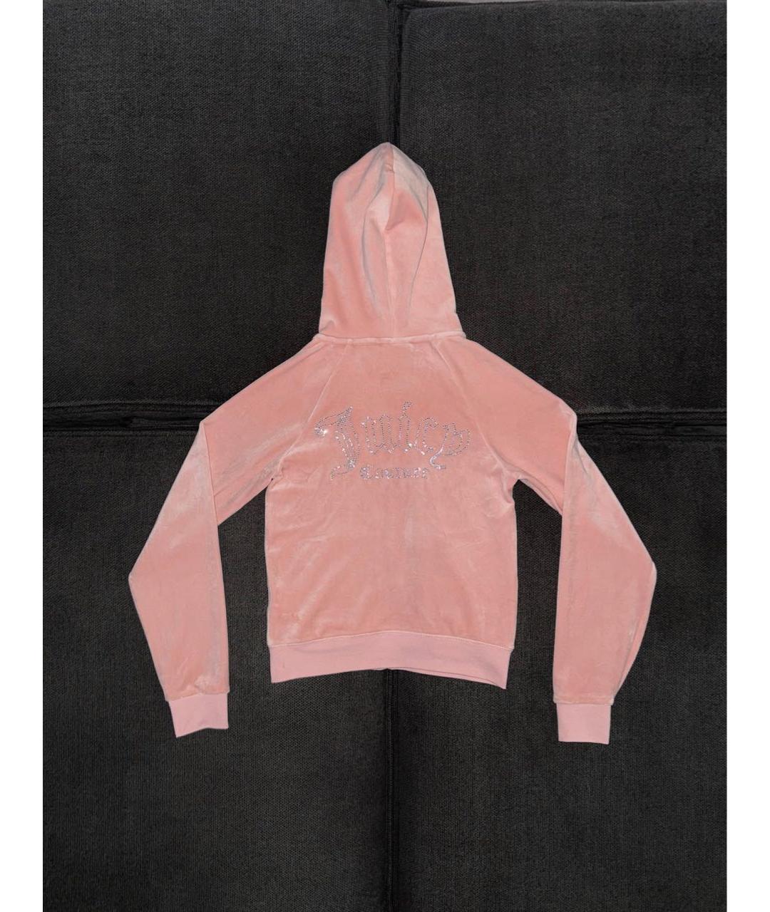 JUICY COUTURE Розовый велюровый костюм с брюками, фото 3