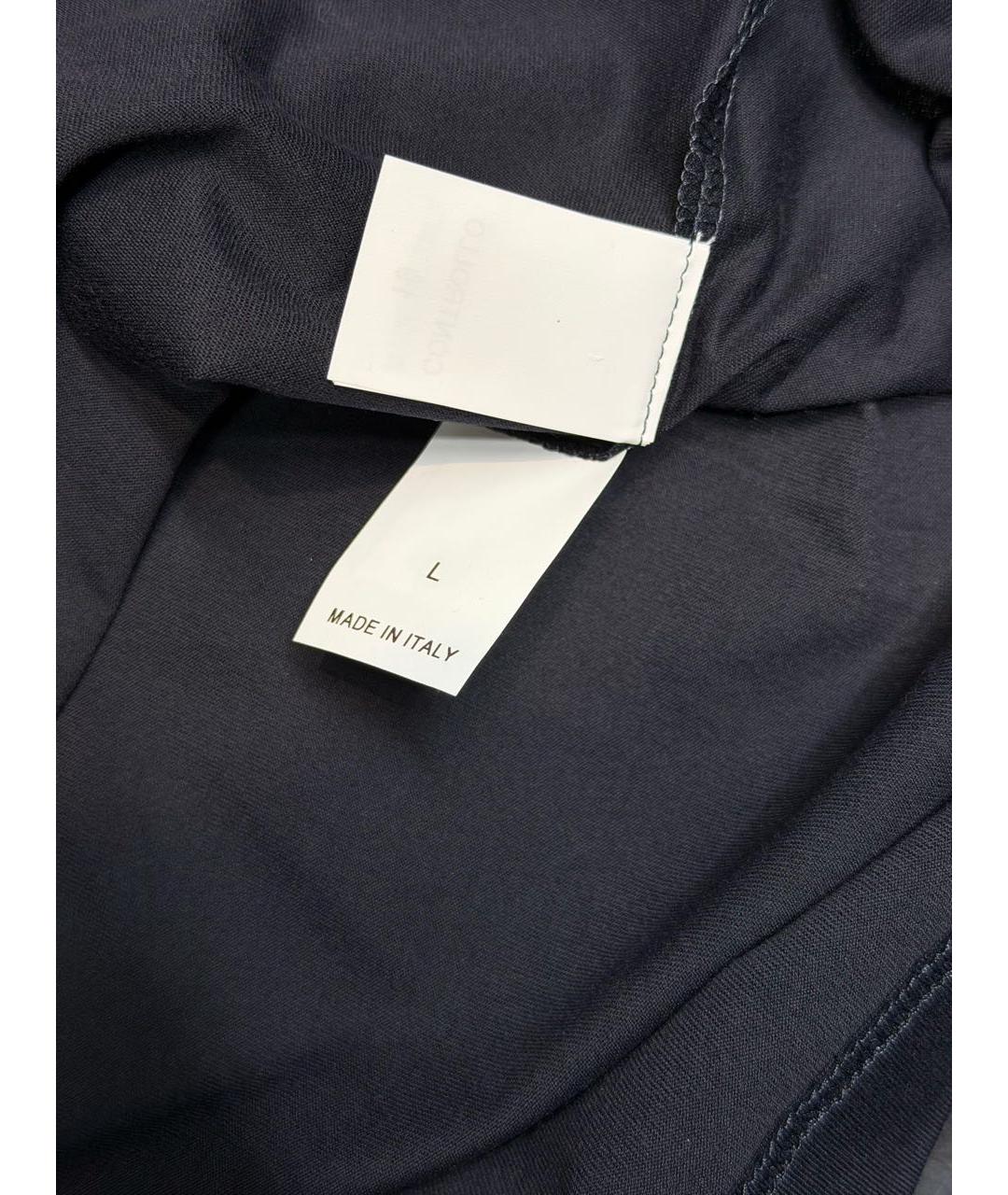 BRUNELLO CUCINELLI Темно-синяя хлопковая футболка, фото 3