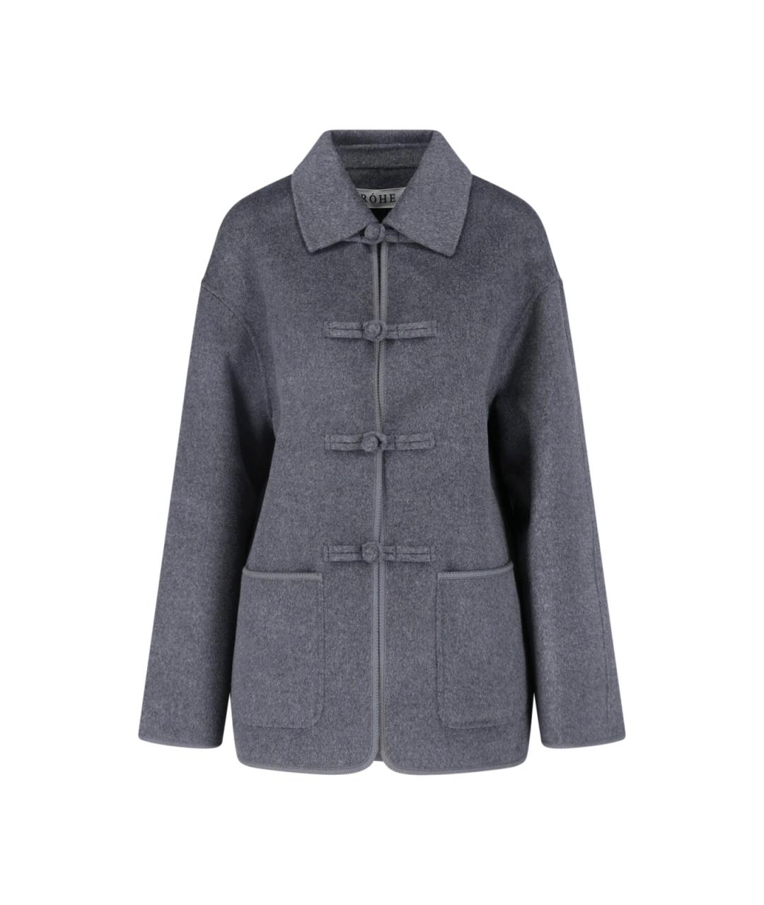 ROHE Серое шерстяное пальто, фото 1