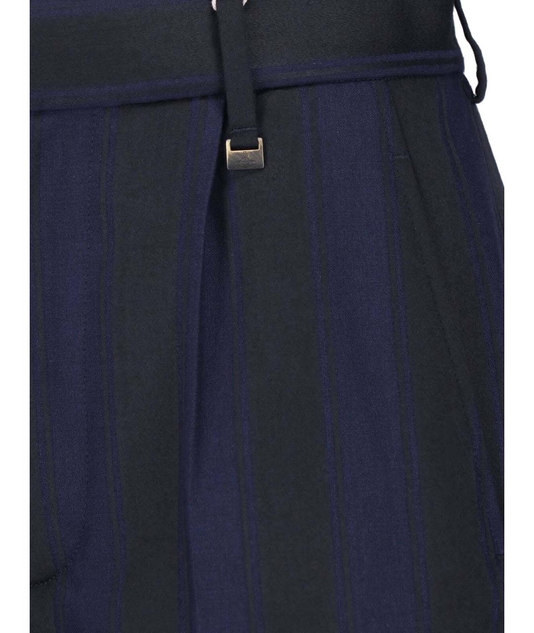 VIVIENNE WESTWOOD Синие шерстяные прямые брюки, фото 5