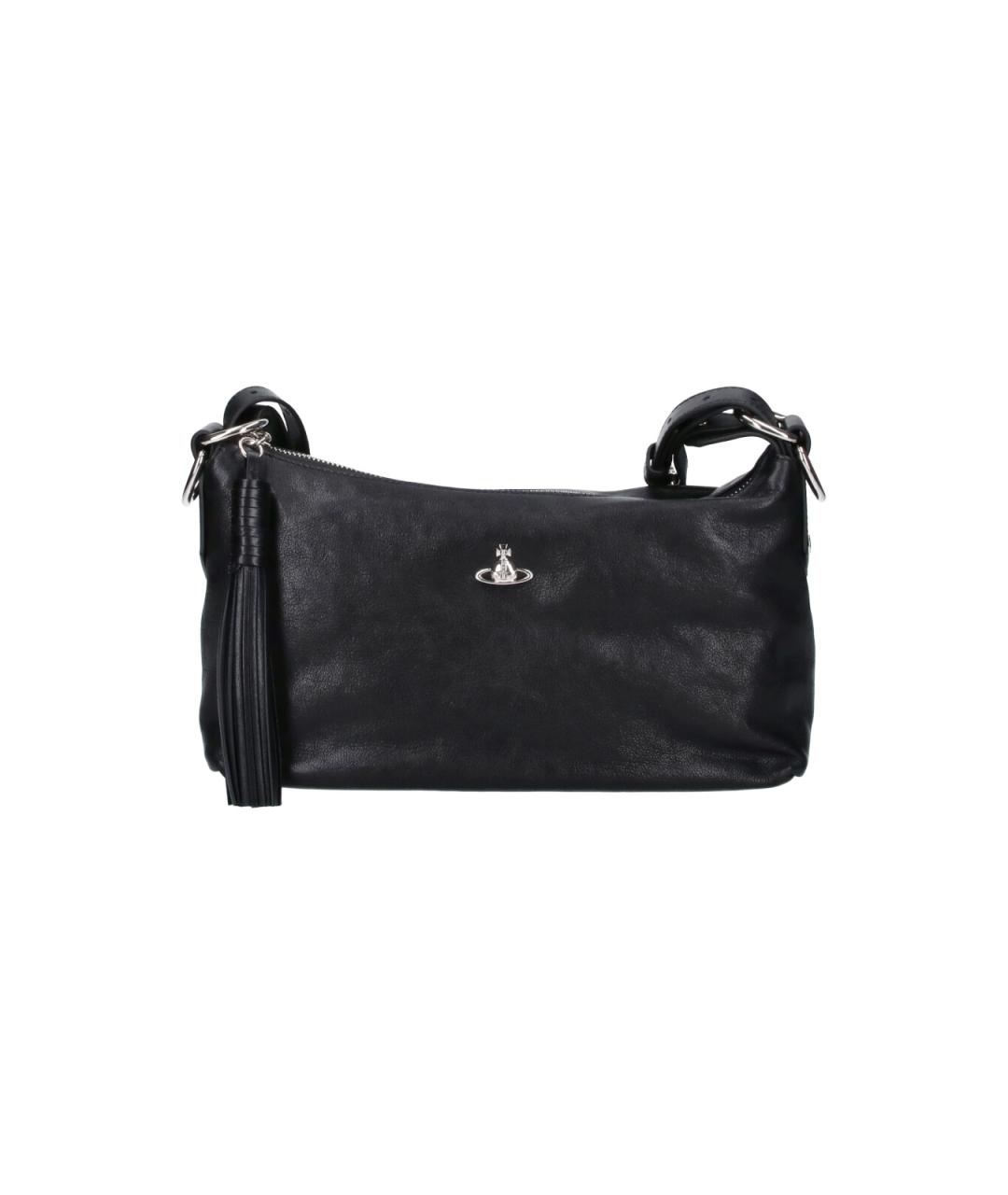VIVIENNE WESTWOOD Черная кожаная сумка тоут, фото 1