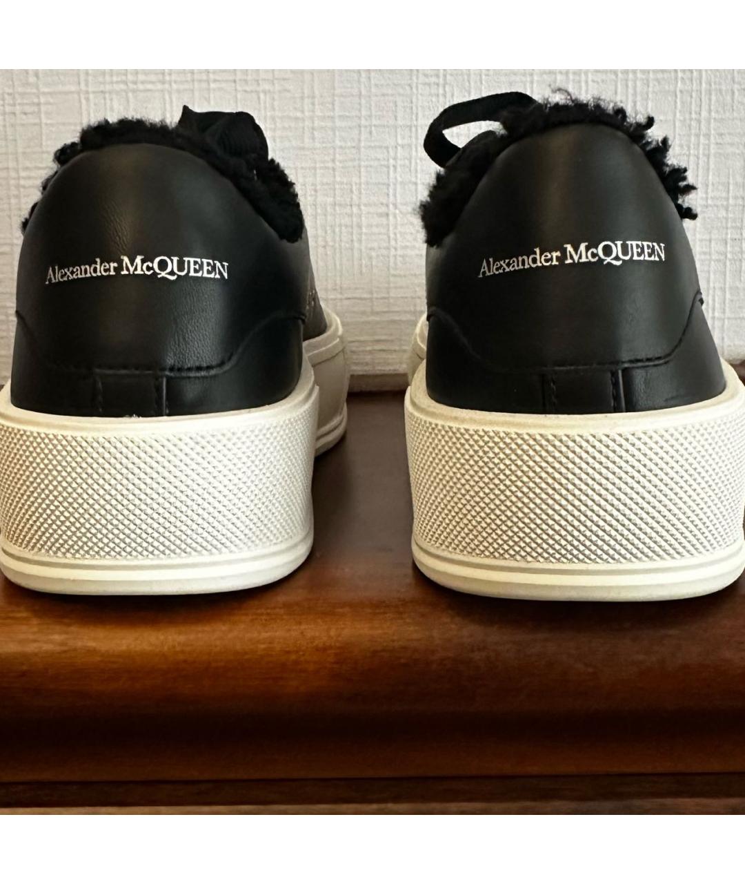 ALEXANDER MCQUEEN Черные кожаные кеды, фото 4
