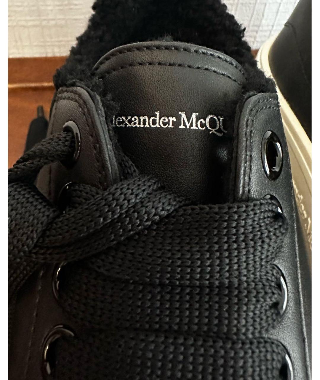 ALEXANDER MCQUEEN Черные кожаные кеды, фото 5