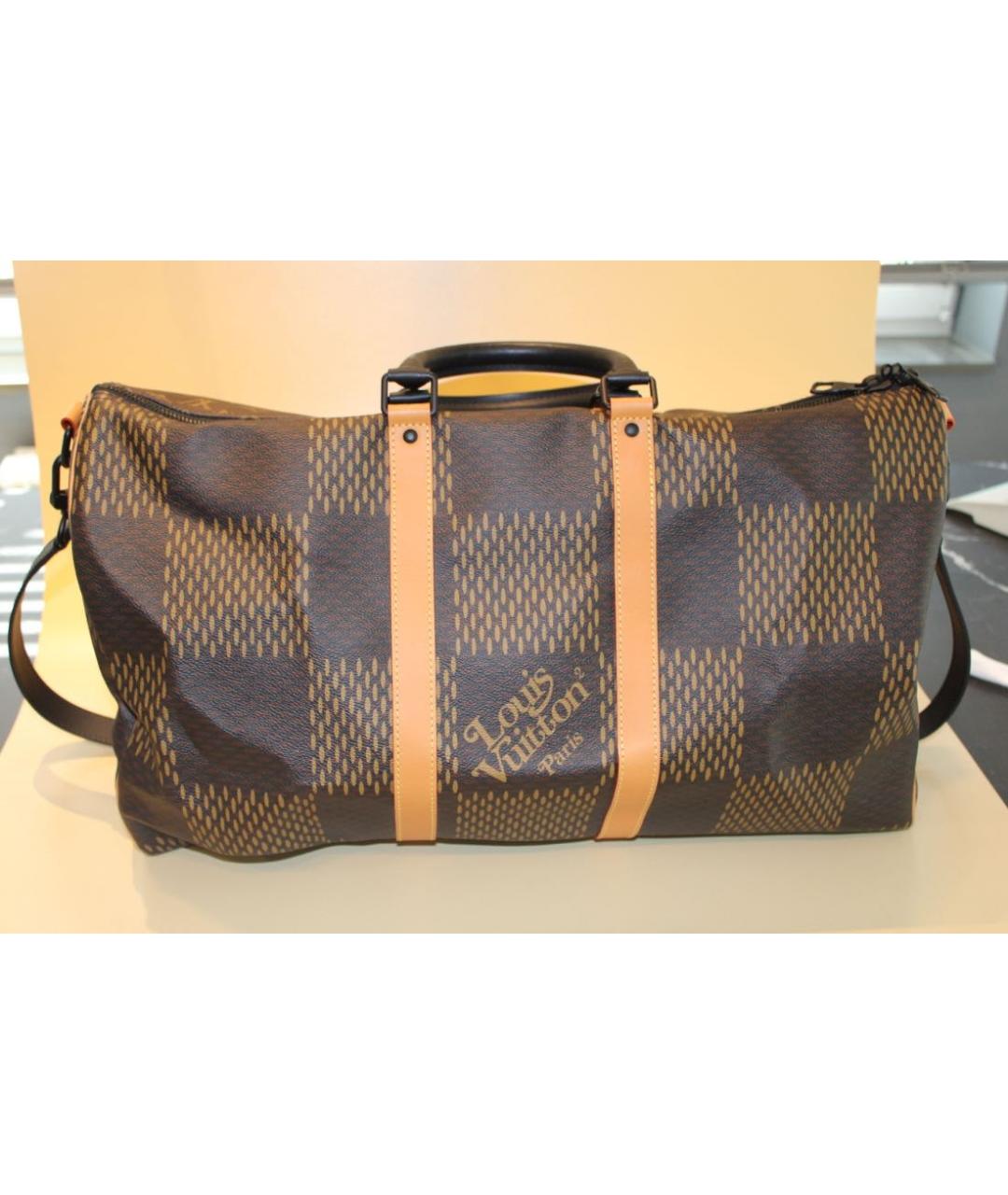 LOUIS VUITTON Коричневая кожаная дорожная/спортивная сумка, фото 2