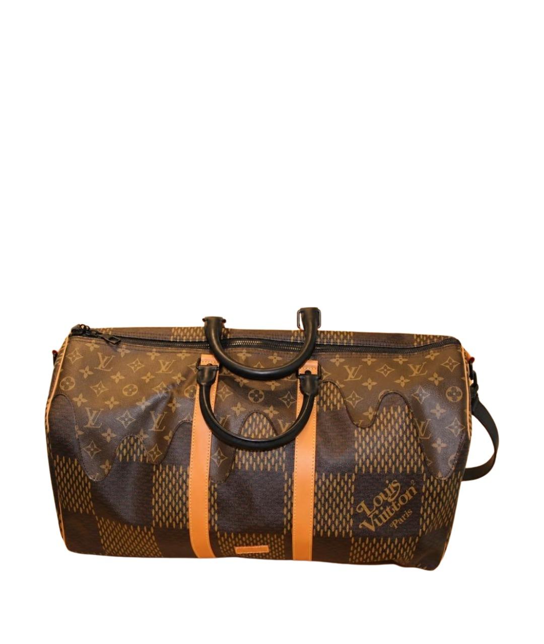 LOUIS VUITTON Коричневая кожаная дорожная/спортивная сумка, фото 1